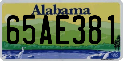 AL license plate 65AE381