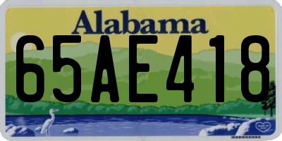 AL license plate 65AE418