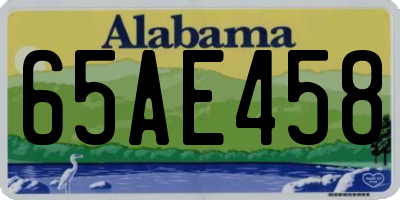 AL license plate 65AE458