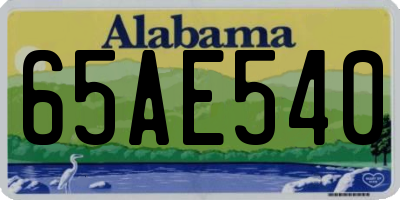 AL license plate 65AE540