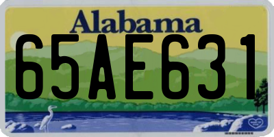 AL license plate 65AE631