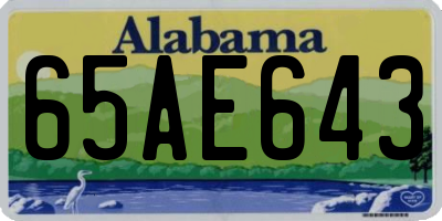 AL license plate 65AE643
