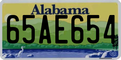AL license plate 65AE654