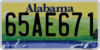 AL license plate 65AE671