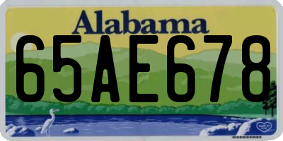 AL license plate 65AE678