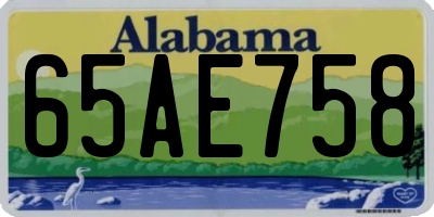 AL license plate 65AE758