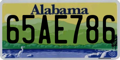 AL license plate 65AE786