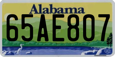 AL license plate 65AE807