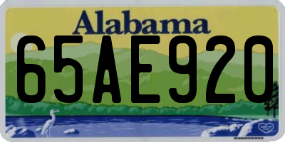 AL license plate 65AE920