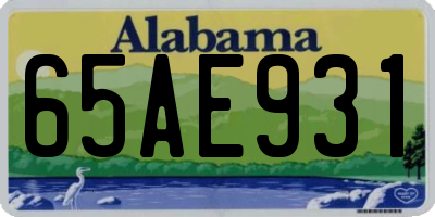 AL license plate 65AE931