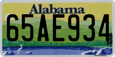 AL license plate 65AE934