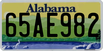 AL license plate 65AE982