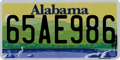 AL license plate 65AE986