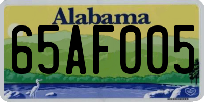 AL license plate 65AF005