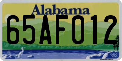 AL license plate 65AF012