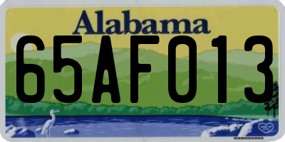 AL license plate 65AF013