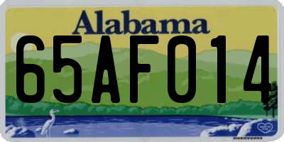 AL license plate 65AF014