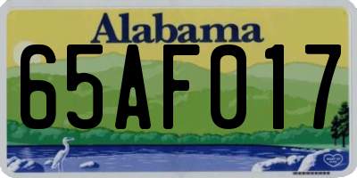 AL license plate 65AF017