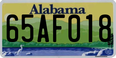 AL license plate 65AF018