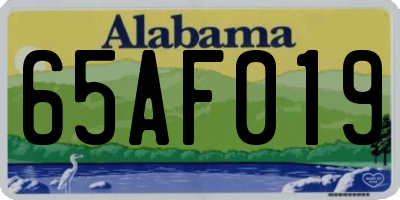 AL license plate 65AF019