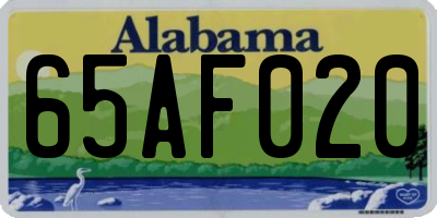 AL license plate 65AF020