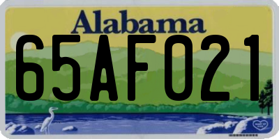 AL license plate 65AF021