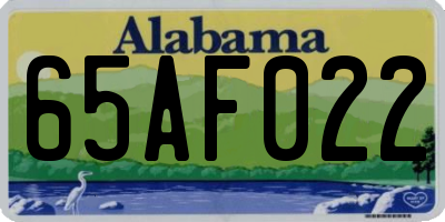 AL license plate 65AF022