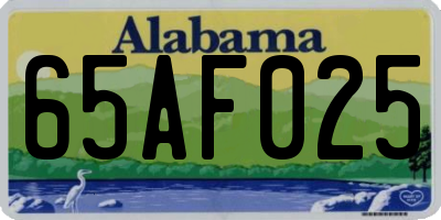 AL license plate 65AF025