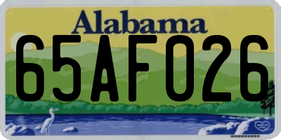 AL license plate 65AF026