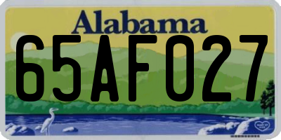 AL license plate 65AF027