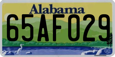AL license plate 65AF029