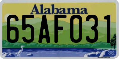 AL license plate 65AF031