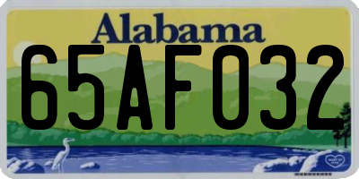 AL license plate 65AF032