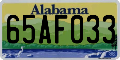 AL license plate 65AF033