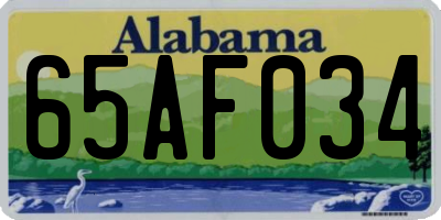 AL license plate 65AF034