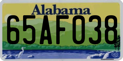 AL license plate 65AF038