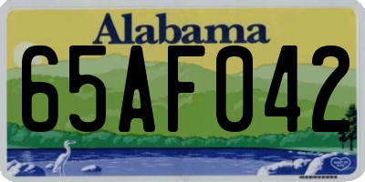 AL license plate 65AF042