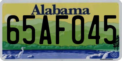 AL license plate 65AF045
