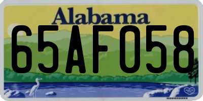 AL license plate 65AF058