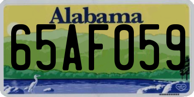 AL license plate 65AF059