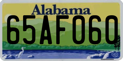 AL license plate 65AF060
