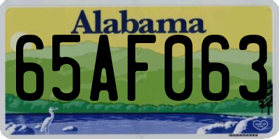 AL license plate 65AF063