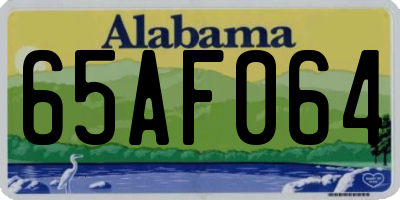 AL license plate 65AF064