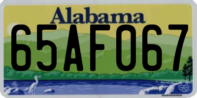 AL license plate 65AF067