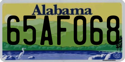 AL license plate 65AF068