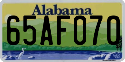 AL license plate 65AF070