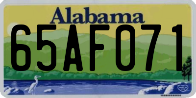 AL license plate 65AF071