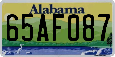 AL license plate 65AF087