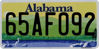 AL license plate 65AF092