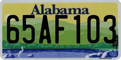 AL license plate 65AF103